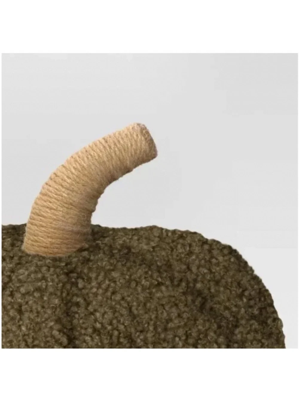 Threshold Teddy Boucle Shaped FALL Pumpkin Throw Pillow Dark Green NEW W/ TAG